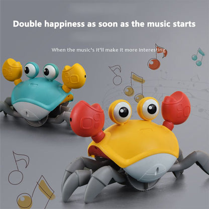 Set of musical light-up crawling crab and octopus toys for baby playtime