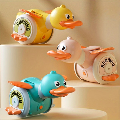 Interactive Musical Crawling Duck Toy, yellow, with lights, for baby development, motor skills & fun play