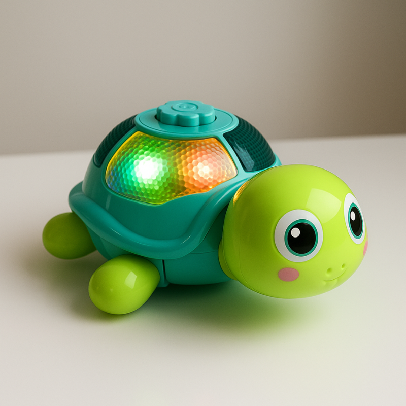 Interactive musical crawling turtle toy for babies, 6-12 months, developing motor skills, sensory play