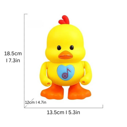 Toddler-friendly educational dancing duck toy with flashing LED lights for engaging children's playtime