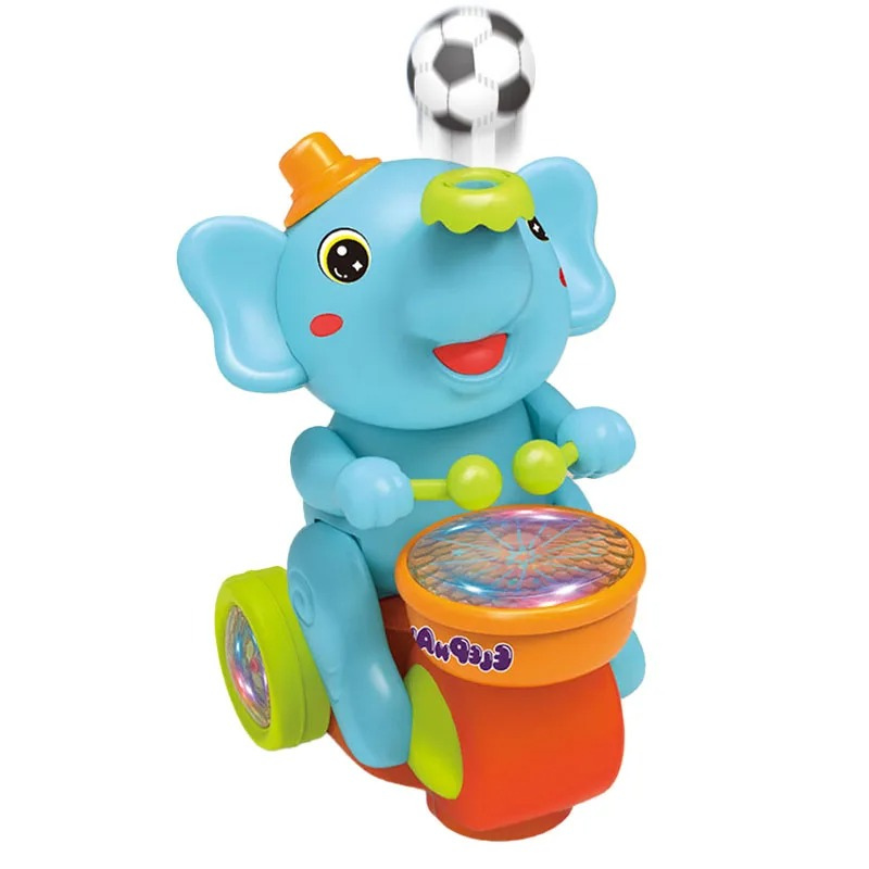 Toddler boys and girls playing with the interactive musical elephant toy, an engaging children's gift.