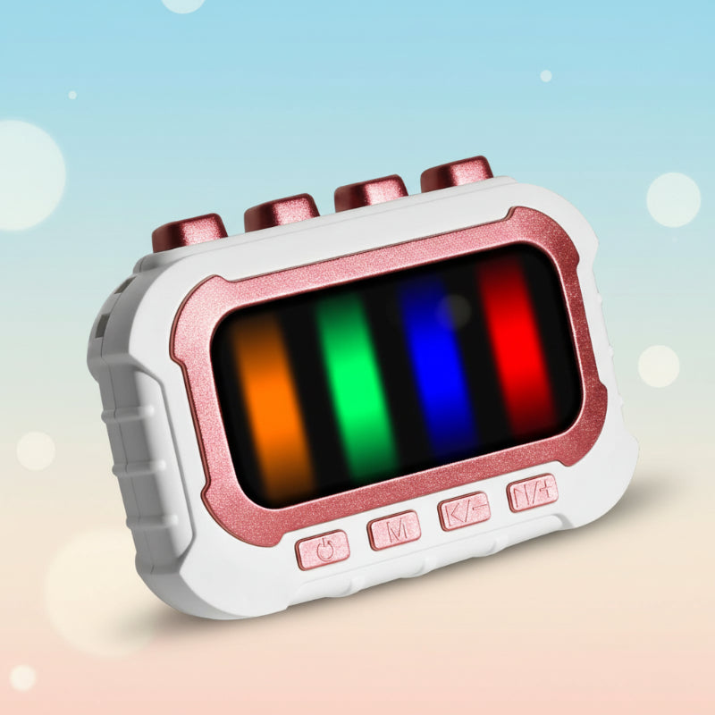 Hand holding a musical fidget game, emphasizing its portable and stress-relieving design