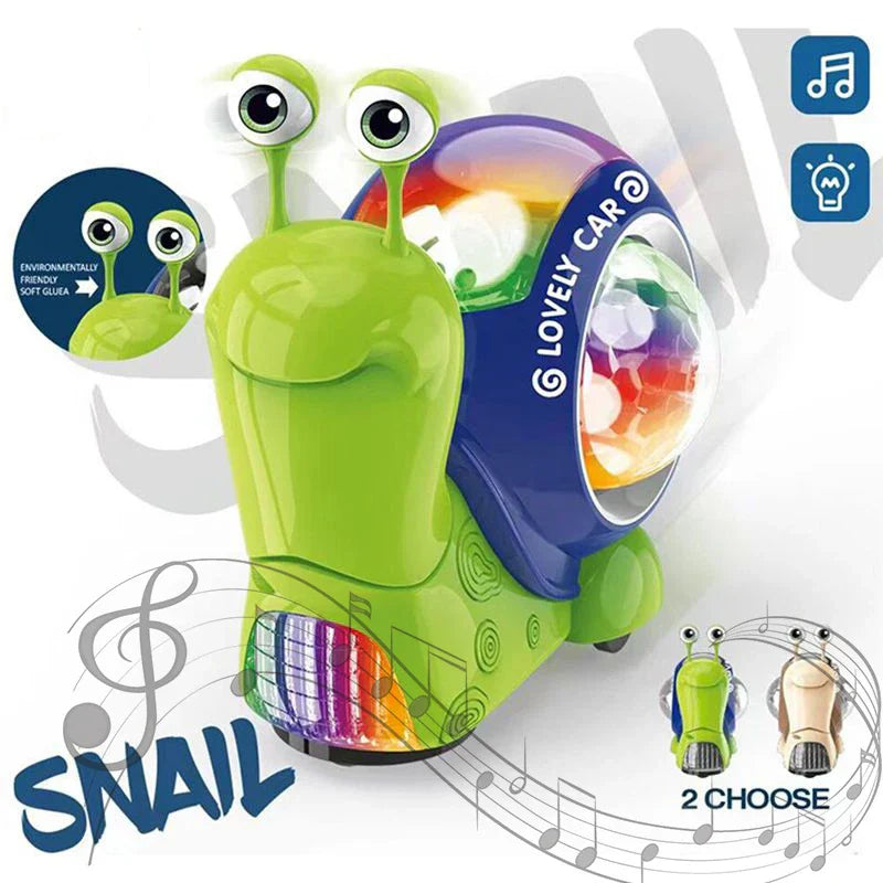 Interactive Musical Moving Baby Snail & Crab Toy, educational crawling toy for infants & toddlers