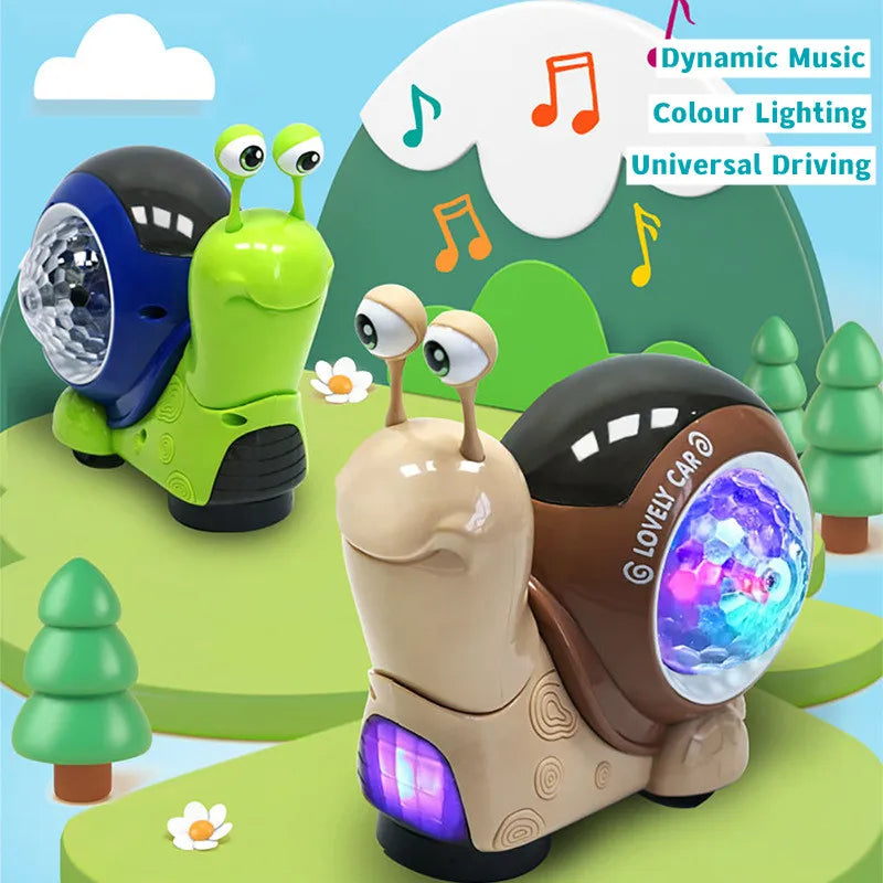 Brightly colored musical snail and crab baby activity toy, perfect for sensory play & learning