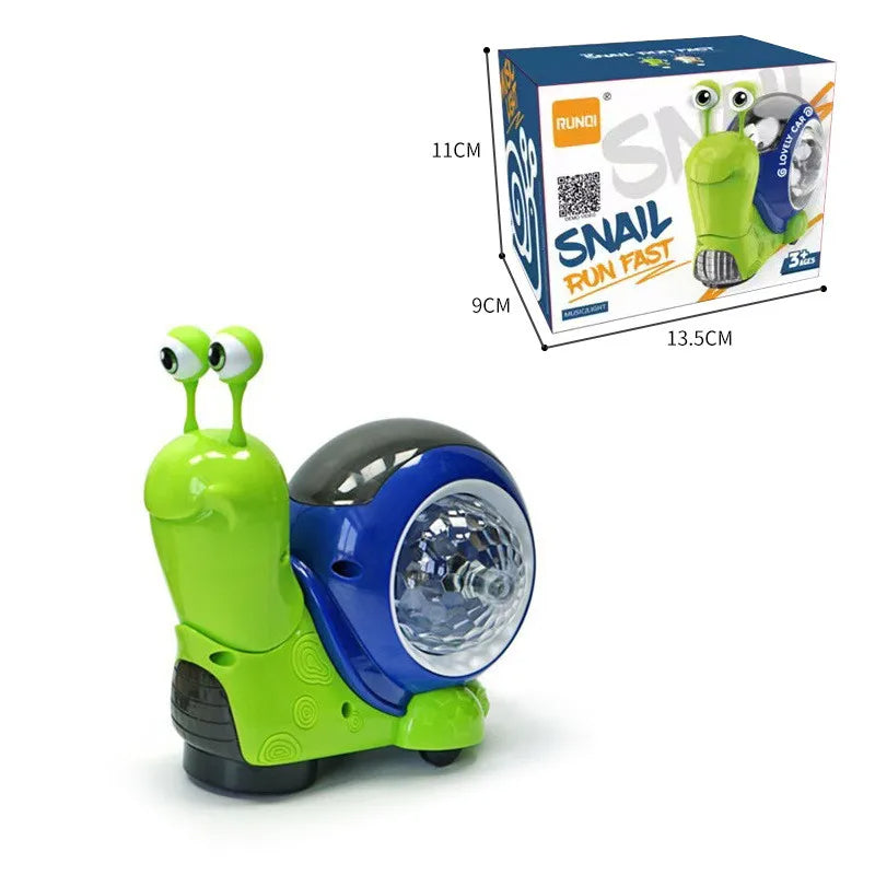 Interactive moving snail & crab baby toy for sensory exploration and musical entertainment