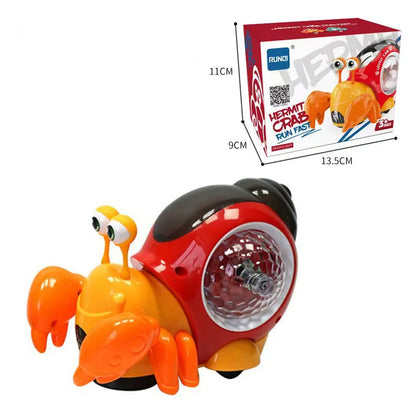 Vibrant baby snail & crab toy, musical and moving, designed to stimulate infant development