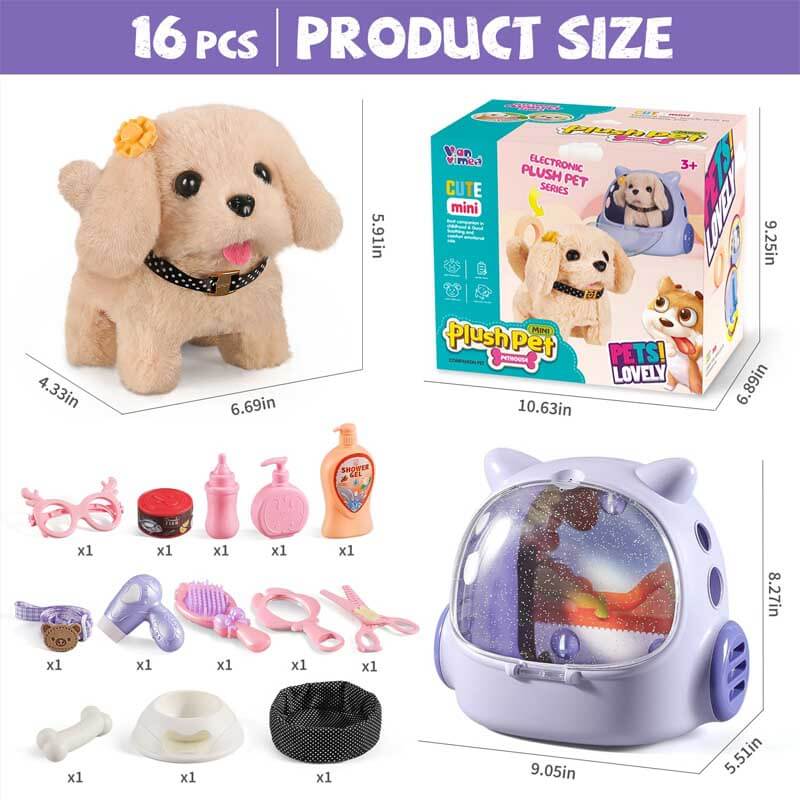 Kids activity toys: walking dog robot puppy playset for pretend play fun