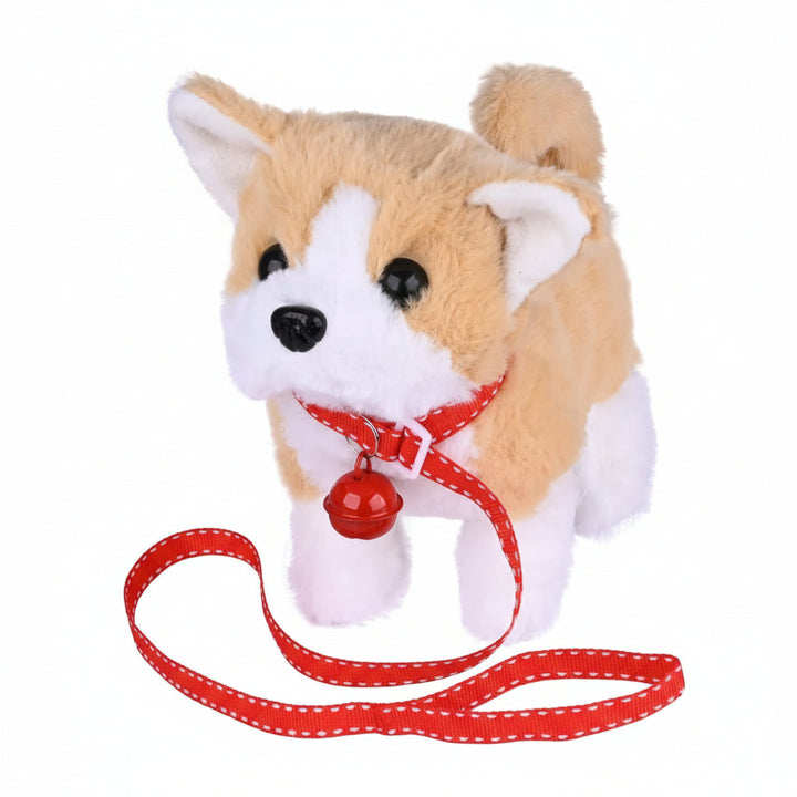 Movable plush dog toy, interactive for kids. Encourages imaginative play and makes a soft animal friend.