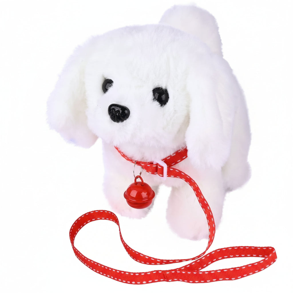 Soft, interactive, movable plush dog toy for children. Ideal for imaginative animal role-play.