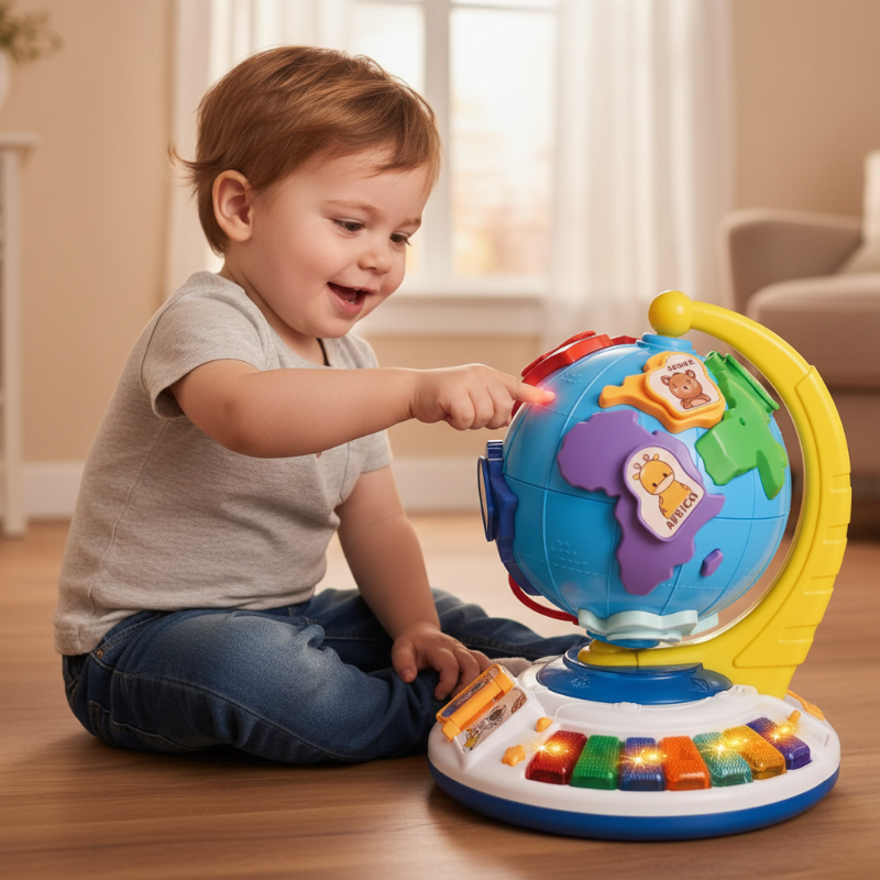 Unisex SmartWorld musical globe, an educational toy for early development and creative play