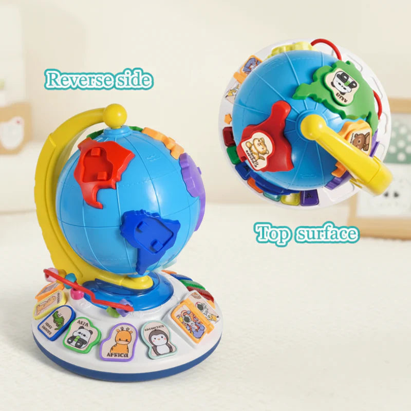 Kids learning with an interactive SmartWorld globe, perfect for STEM and geographic learning