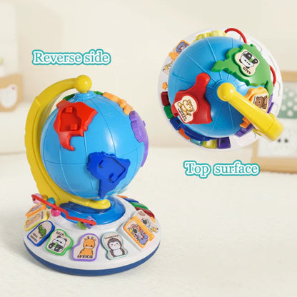 Kids learning with an interactive SmartWorld globe, perfect for STEM and geographic learning
