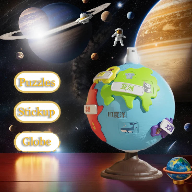 Close-up of a SmartWorld educational globe, highlighting interactive features for kids