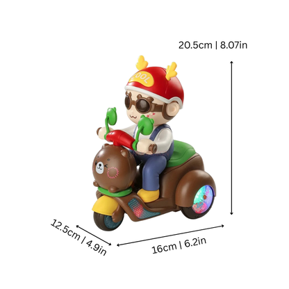 Toddler's musical stunt scooter toy, interactive and sensory with lights, promoting active motor skill development