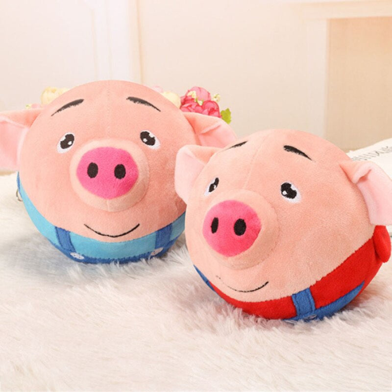 Interactive talking and bouncing plush pig toy for kids, soft pink, engaging play