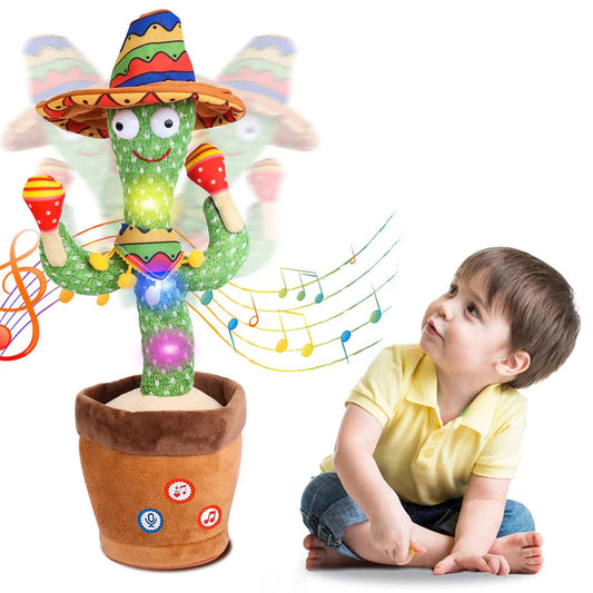 Interactive talking dancing cactus toy, plush, USB rechargeable, for kids and toddlers
