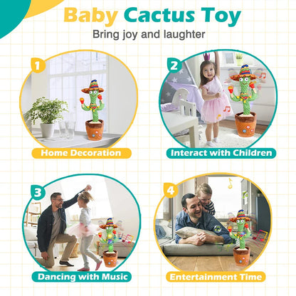 Cute talking cactus baby toy, sings and dances, perfect interactive toddler gift