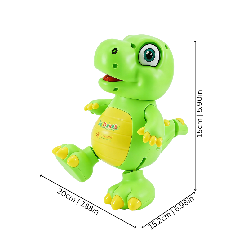 Electric dinosaur toy for kids, featuring vibrant lights, music, and realistic walking action