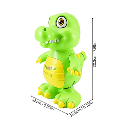 Preschool learning dinosaur toy that walks, plays music, and lights up for engaging playtime