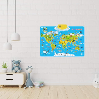 Interactive Learning World Map, ideal children's gift, blending play with early education & discovery