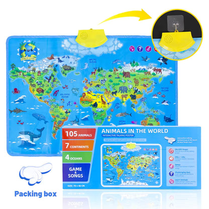World map toy showing countries and landmarks, interactive learning for kids, geography exploration