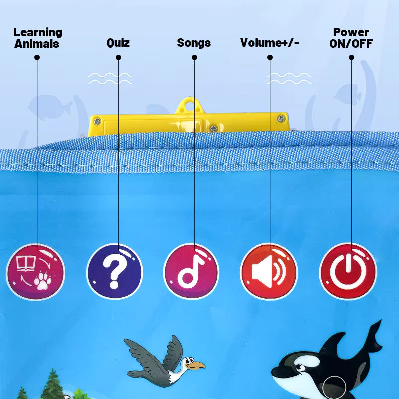 Group of children gathered around an interactive world map, promoting collaborative learning fun