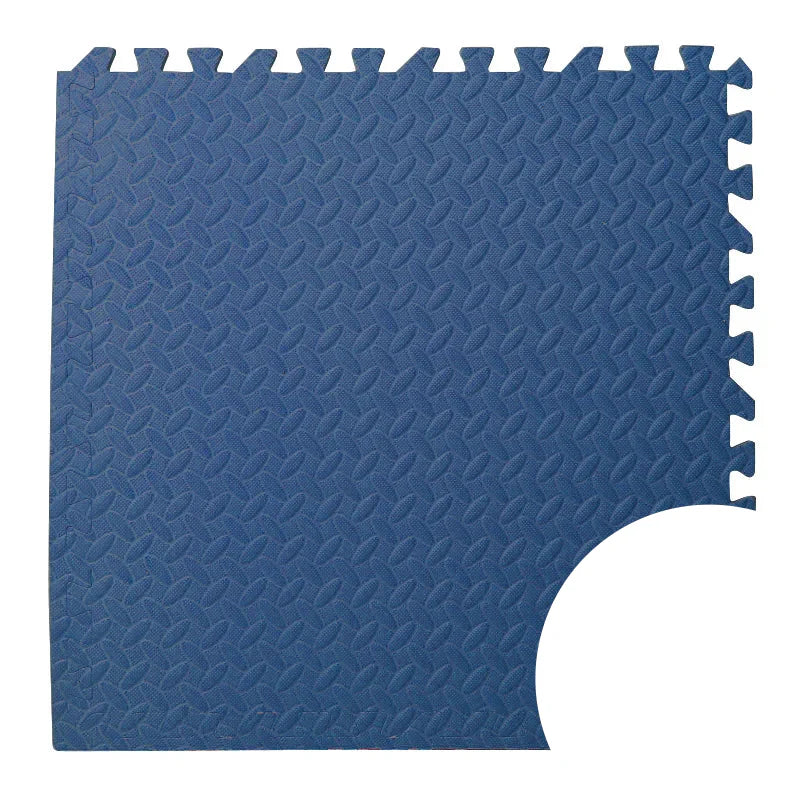 Corner section of an interlocking foam puzzle play mat, durable and shock-absorbent