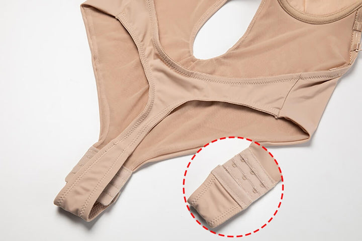 Women's seamless backless intimates bodysuit, a foundation garment for smooth, invisible shaping.