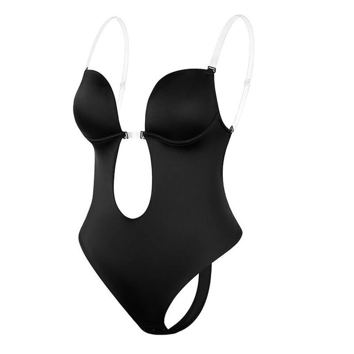 Slimming backless bodysuit shaper for women, seamless and comfortable, perfect for open-back styles.