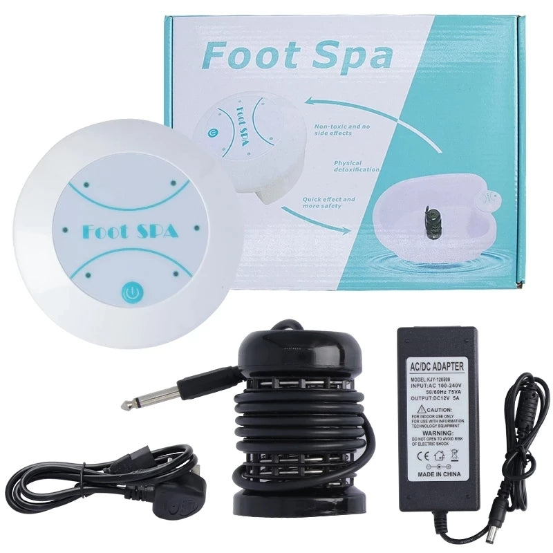 Ionic foot bath machine with vibrating whirlpool for a home spa detox experience.