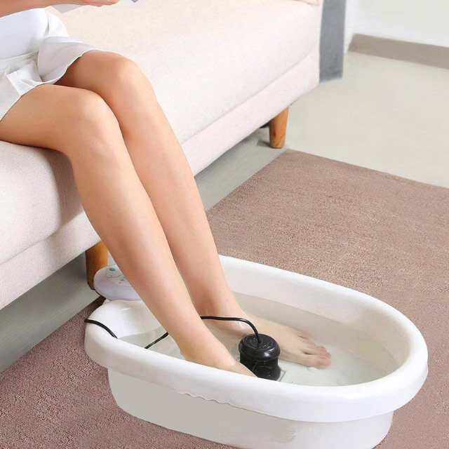 Relaxing ionic foot spa machine with vibrating whirlpool for ultimate foot care.