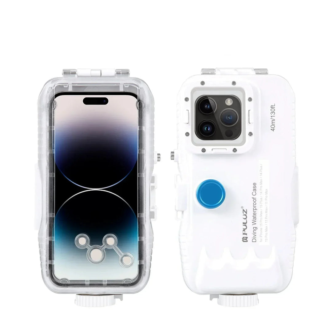 iPhone waterproof diving case, 130ft/40m depth protection, perfect for underwater photography & snorkeling.