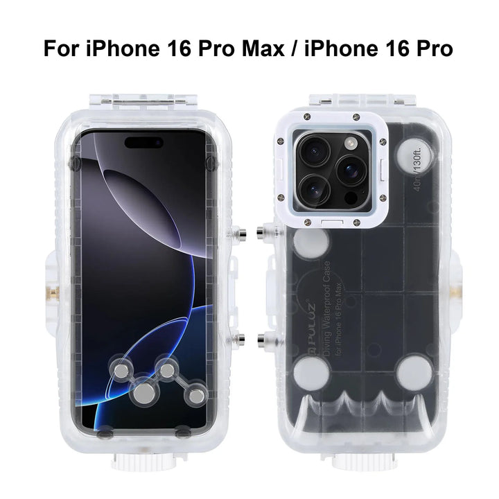 Durable AquaShield waterproof iPhone case, 130ft depth protection for diving, snorkeling & outdoor adventures.