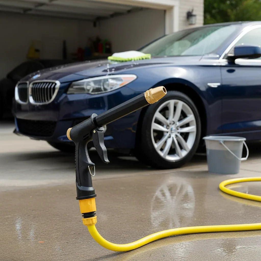 JetSpray High-Pressure Water Gun for powerful car washing & garden cleaning. Durable hose nozzle.