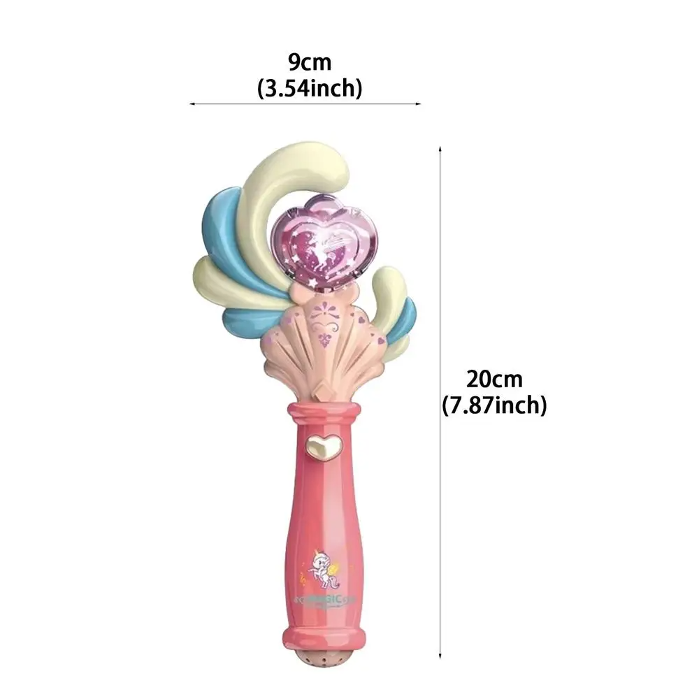 Hand holding a glowing butterfly magic wand, featuring musical melodies and colorful illumination.