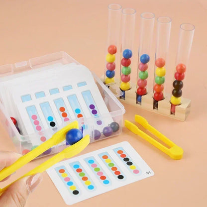Kids tube clip beads set, a developmental toy promoting smart thinking and motor skills