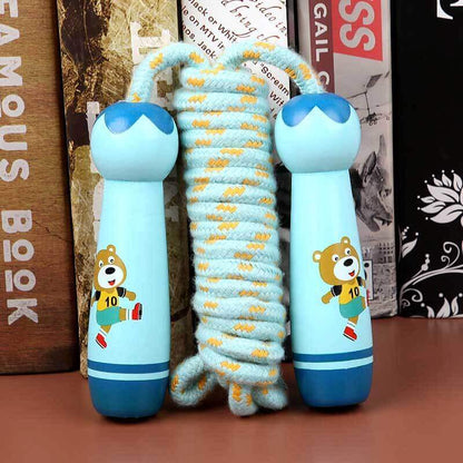 Vibrant adjustable cotton skipping rope, perfect for active kids and outdoor fun