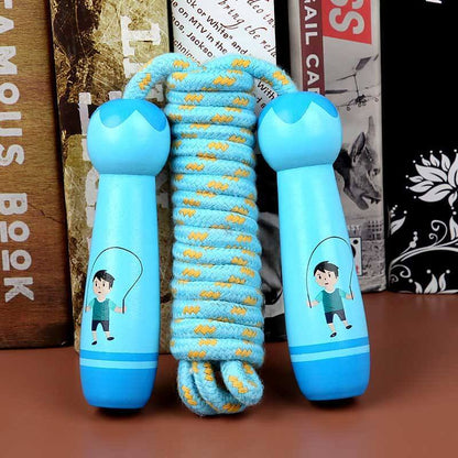 Children enjoying outdoor play with a durable, adjustable cotton skipping rope