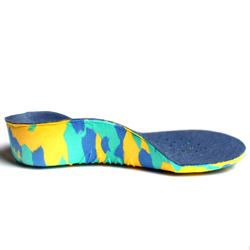 Kid's arch support inserts for flat feet & pronation, providing comfort and posture support in shoes.