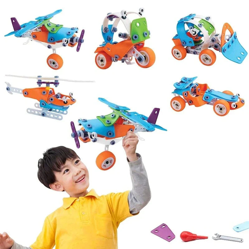 Boys age 6+ enjoy creative learning with this 132-piece STEM construction engineering playset