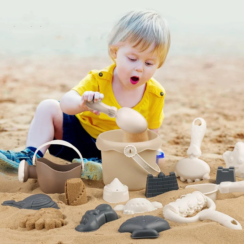 Eco-friendly kids' sand & beach toy playset, promoting imaginative outdoor play for young children.
