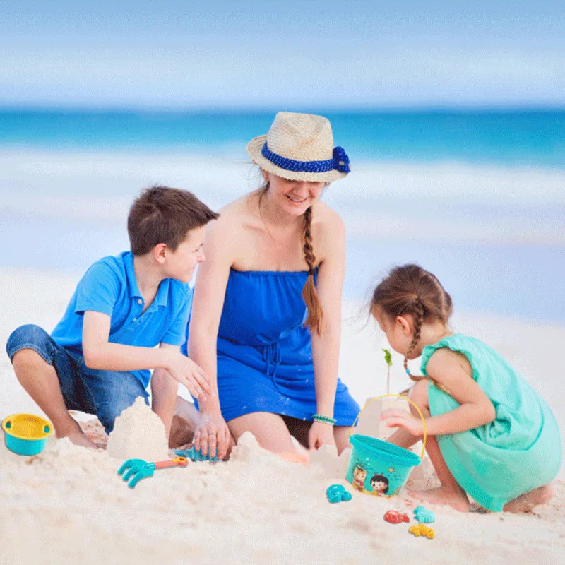 Engaging 18-piece children's beach sand toys for toddlers & kids, perfect for summer outdoor fun & creative play.