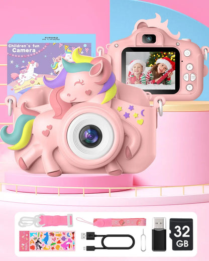 Boy using a Kids' 2.0 digital camera outdoors, capturing moments with this fun and durable toy.