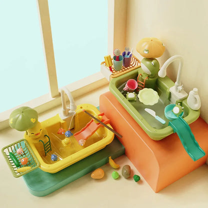 Toddler gift: kids play kitchen sink with water fun, an indoor outdoor pretend play toy