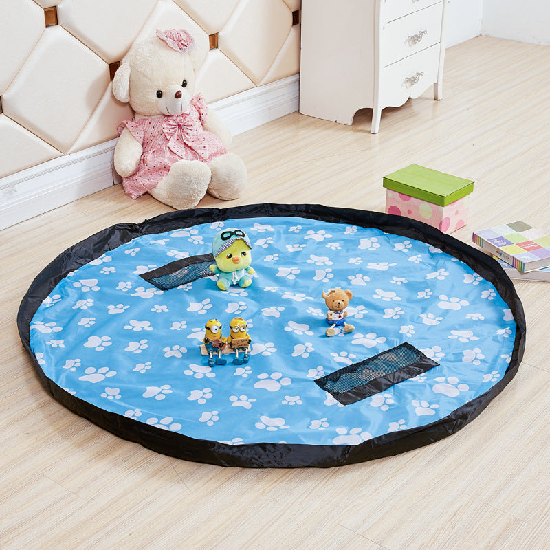 Kids 2-in-1 play mat & toy storage bag, vibrant cotton, for quick cleanup of children's toys