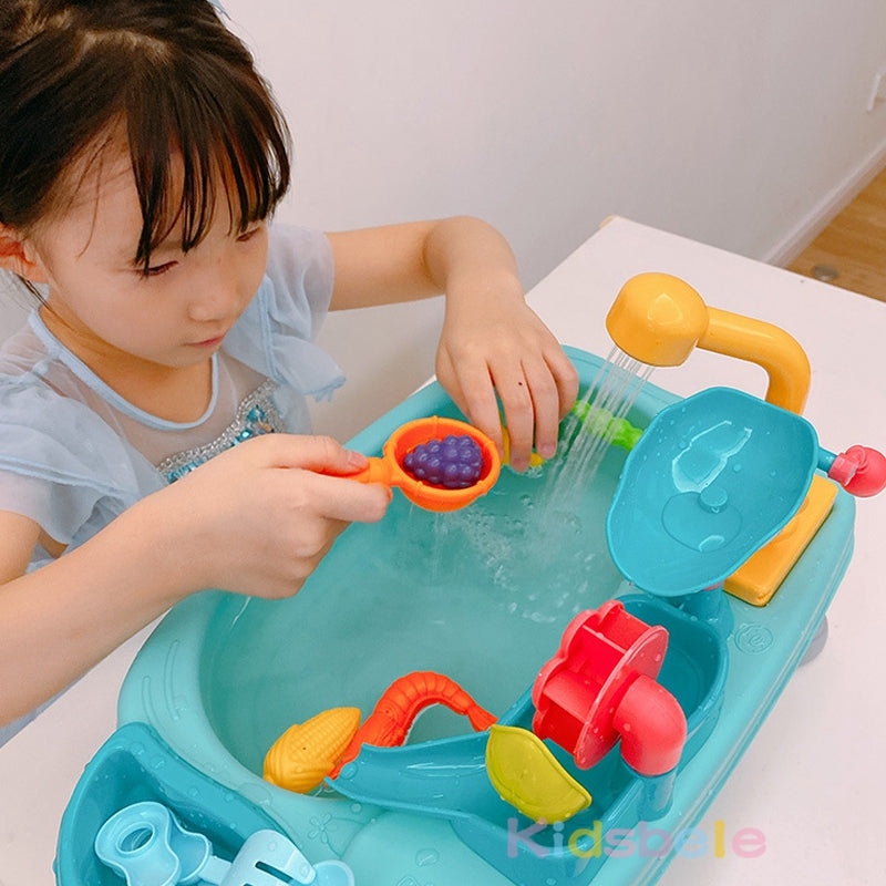 Durable kids' 2-in-1 play sink & fishing game, designed for hours of educational water fun
