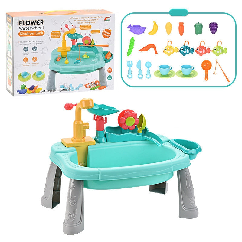 Fun combination: kids' play sink meets fishing game, an exciting and educational toddler activity