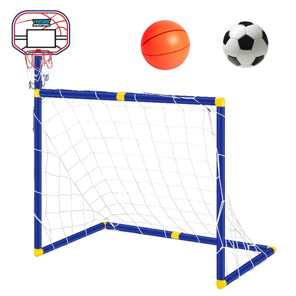 Soccer and basketball play set for kids, a versatile active toy promoting sports for toddlers.