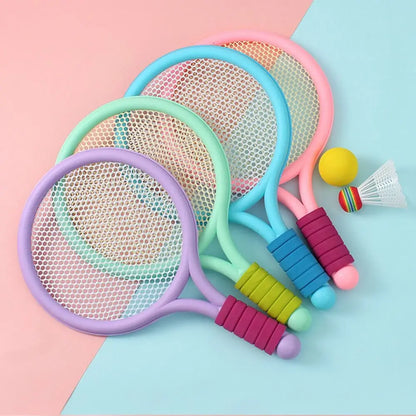 Kids' 2-in-1 tennis and badminton racket set, colorful for outdoor active play
