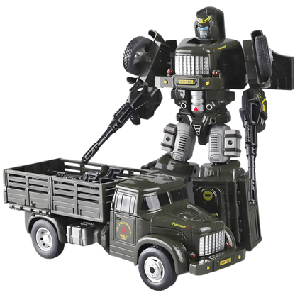 Set of kids' transforming robot car toys in various colors, ideal for educational play.